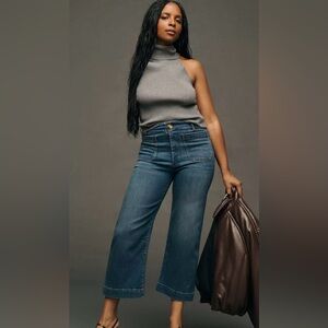 Maeve The Colette Denim High- Rise Cropped Wide-Leg Jeans